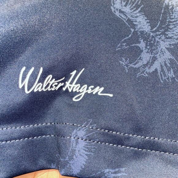 Walter Hagen 11 Majors Blue Eagle Print Short Sleeve Collared Polo Shirt Size L - Picture 6 of 9